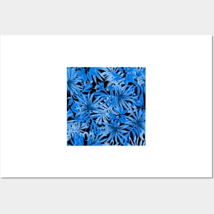 Blue Leaf Fashion Print Posters and Art